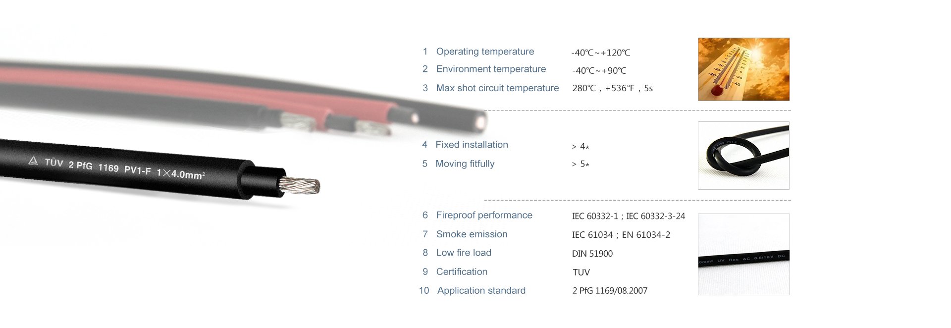 PV-Kabel, Solarkabel, Solarkabel, schwarzes Kabel