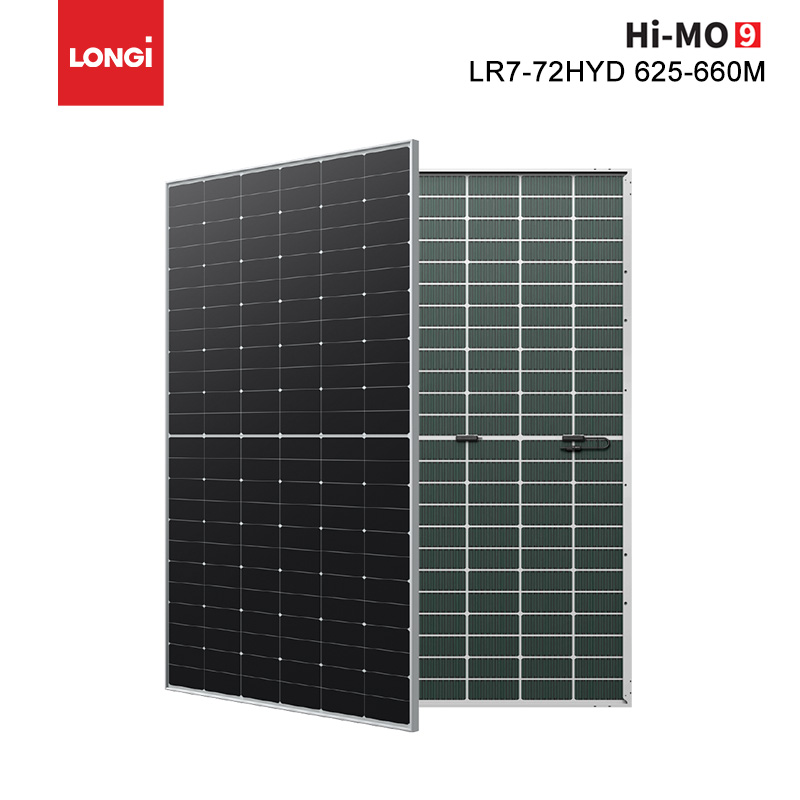 Longi Hi-MO9 LR7-72HYD Bifacial 660W 655W 650W 645W 640W 635W Doppelglas-Solarpanel 