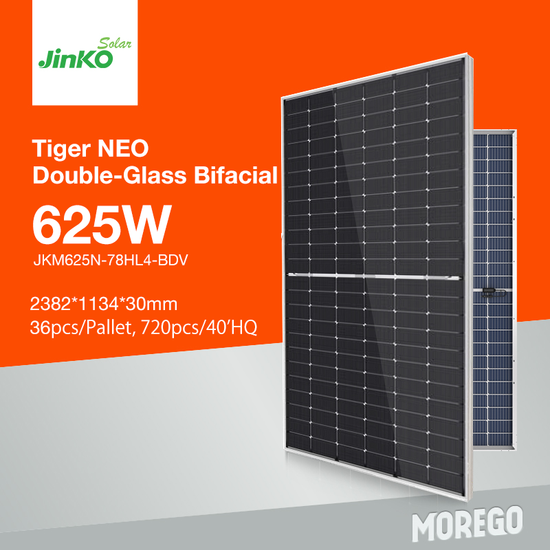 Jinko Tiger Neo 625 W bifaziales Solarpanel