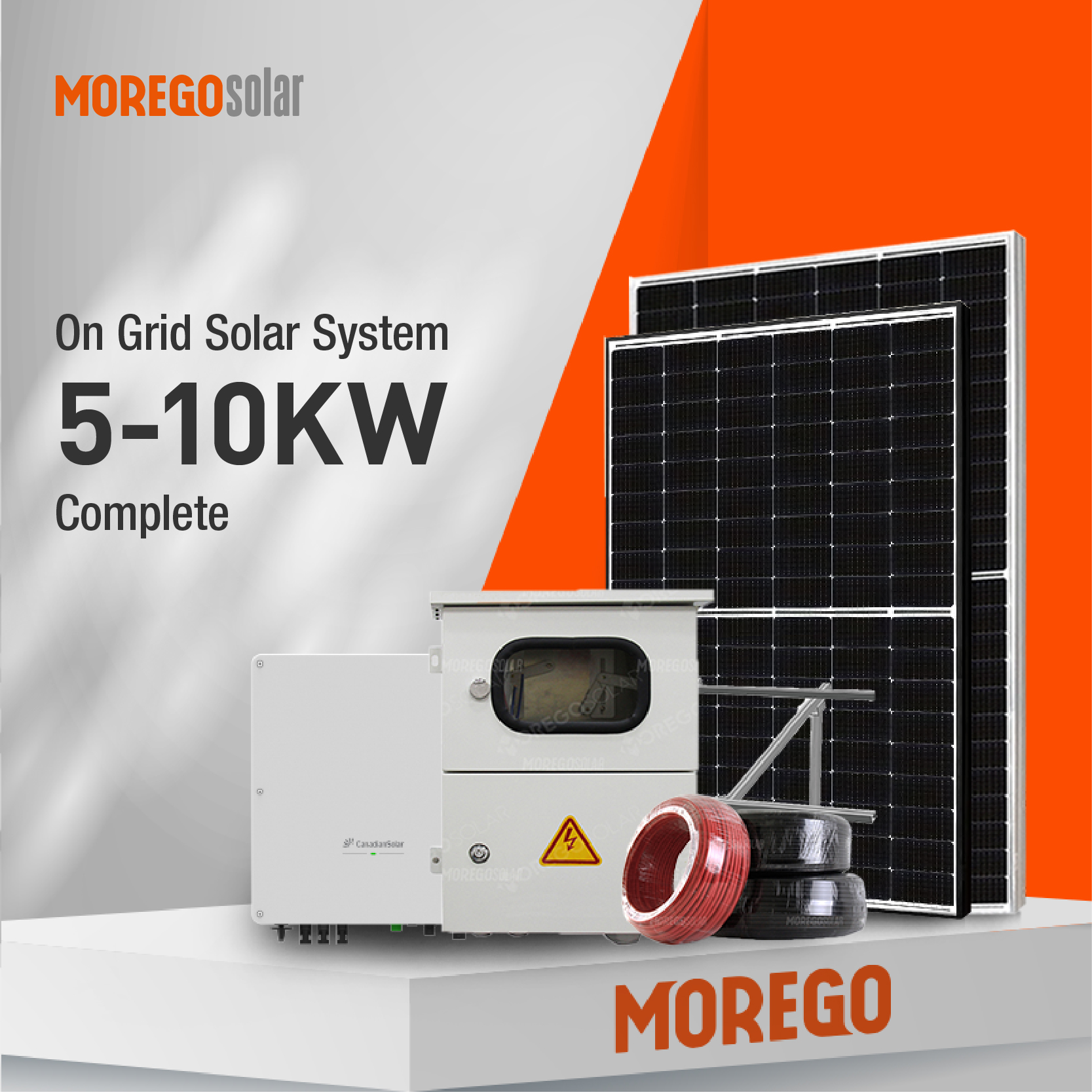 Moregosolar netzgebundenes Solarpanelsystem 5 kW, 10 kW, 15 kW, 20 kW, 25 kW, netzgebundene Solarenergiesysteme