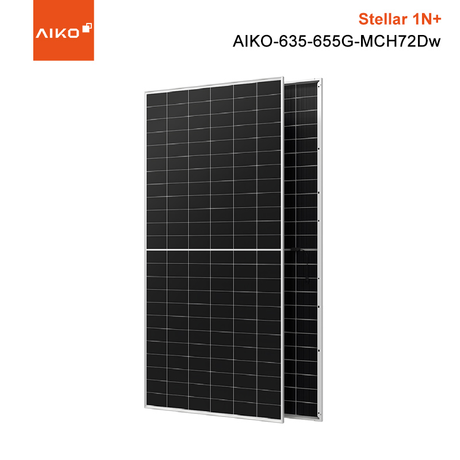 Aiko Solar Utility Scenario STELLAR Serie Stellar 1N+ 650W 645W 640W 655W N-Typ ABC Solarpanel Korrosionsschutzrahmen