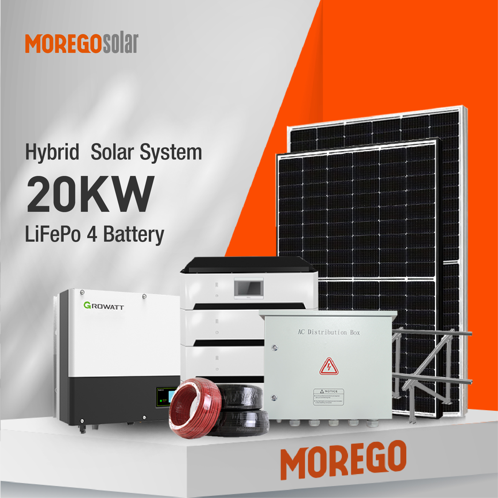 Moregosolar Solarspeicher-Energiesystem 20 kW Hybrid-Solarsystem