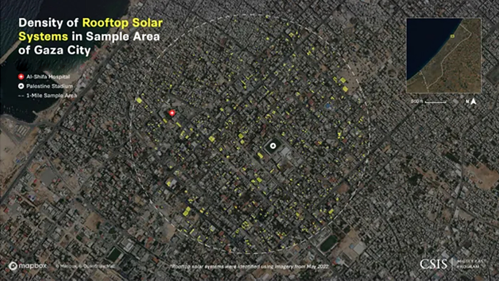 Dichte von Solaranlagen auf Dächern